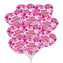PMU Valentine’s Day Heart Shaped Happy Valentine's Day Balloons Hearts on Pearl 18 Inch Mylar-Foil Balloon Proposal, Special Events, Photo Props Party Decoration and Accessories (10/Pkg) Pkg/1