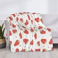 thumbnail image 3 of Yiaed Hand Drawn Strawberry Print Blanket Throw Blanket Soft Cozy Flannel Blanket for Home Bed Sofa Couch Chair-60"x50", 3 of 6