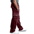 thumbnail image 3 of Men's Cargo Sweatpants Casual Fleece Joggers Loose Fit Open Bottom Athletic Pants for Men with Pockets Cargo Sweatpants For Men, 3 of 6