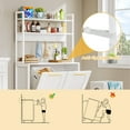 thumbnail image 3 of DWVO 53" Tilt Out Laundry Hamper Cabinet with 2 Baskets 6 Hooks and 3 Storage Shelves, White, 3 of 11