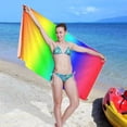 thumbnail image 6 of Coolnut Rainbow Gradient Stripes Microfiber Beach Towels 71x31in,Dragonfly Pattern Sand Free Beach Towel,Quick Dry Beach Towel, Extra Large Beach Towels for Adults,Kids,Travel Towel,Camping Tow, 6 of 6
