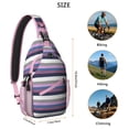 thumbnail image 2 of Watercolor Beach Scene Sling Backpack, Lightweight Abstract Crossbody Bag with Geometric Design, Rainbow Gradient and Boho Starry Night Aesthetic, 2 of 6