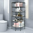 thumbnail image 2 of 6 Tier Corner Wire Shelving Unit, Adjustable Wire Shelf with Wheels, Metal Storage Shelves and Racks for Kitchen, Bathroom, Laundry, Pantry, Closet (27"D x 27"W x 71"H, Black), 2 of 9