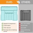 thumbnail image 3 of Silverware Organizer - Expandable Large Kitchen Drawer Organizer Utensil Organizer with 2 Knife Block Inserts, 22"x 19"Cutlery Tray with Drawer Dividers for Kitchen Flatware (Turquoise), 3 of 9