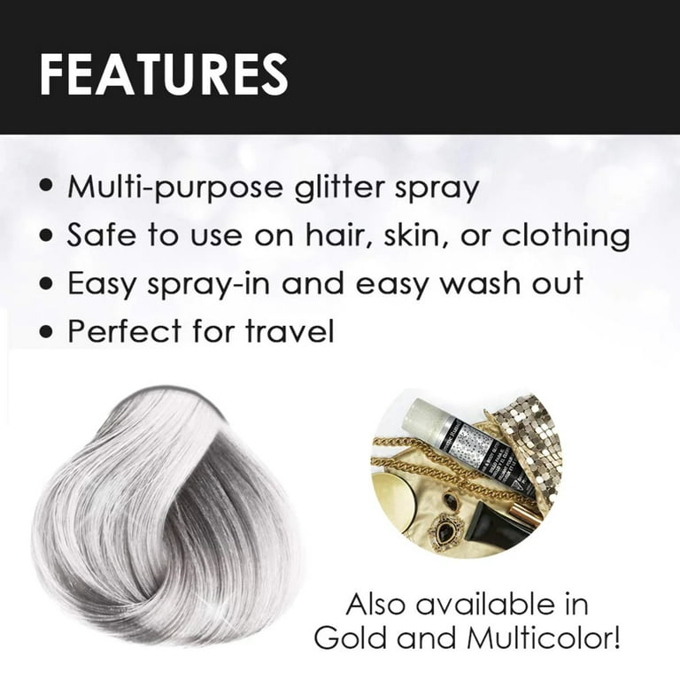Punky Colour Jerome Russell Hair and Body Glitter Spray - Silver
