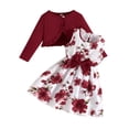 thumbnail image 2 of Tiijoy Girls Outfits Bow Floral Sleeveless Dress with Ruffle Cardigan Jacket, Sizes 2-8, 2 of 8