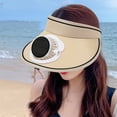 thumbnail image 2 of FEOLGEHLY Solar UPF Fan Cap, Solar Powered Sun Hats for Women Men, with Adjustable Headband and Lightweight Breathable Material, for Outdoor Activities Hiking, Camping, Khaki, 2 of 6