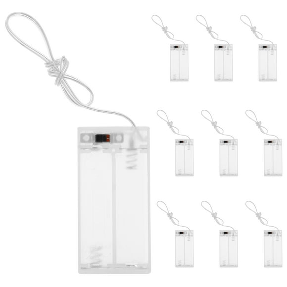 Miangastore 10 Pcs Supports de Pile en Plastique Guirlandes Lumineuses Coque de Pile Transparente Guirlandes Lumineuses Étui de Pile Pratique Support de Pile pour Guirlandes Lumineuses