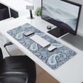 thumbnail image 2 of Long Mouse Pads for Desk,Blue Pioneer Flower and Paisley (3) Desk Mats on Top Of Desks, Desk Mouse Pad Extra Large with 3mm Non-Slip Base and Stitched Edge for Gaming,Work,Home 31.5"x11.8", 2 of 5