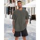 thumbnail image 2 of Camiseta Adorejoy Oversize Vintage Lavada para Hombre Verde Oscuro, 2 of 9