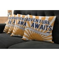 thumbnail image 2 of Ambesonne Adventure Throw Pillow Cover 4 Pack, Airplane Sun Journey, 18", Navy Blue Orange, 2 of 6