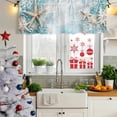 thumbnail image 5 of Coastal Beach Starfish Curtain Valances for Windows, Kitchen Valance Window Treatments Panel 2 Pack, Shell Snowflake Teal Rod Pocket Short Curtains for Bathroom Bedroom 42 x 18 Inch, 5 of 8