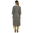 thumbnail image 4 of Moomaya A-Line Kurti Rayon 3/4 Sleeve Printed Rayon Tunic Dress Ethnic Kurta For Women, 4 of 7