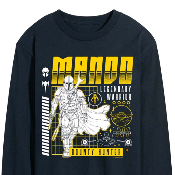 Star Wars - Mando Dark Digital Men's Long Sleeve Graphic T-Shirt