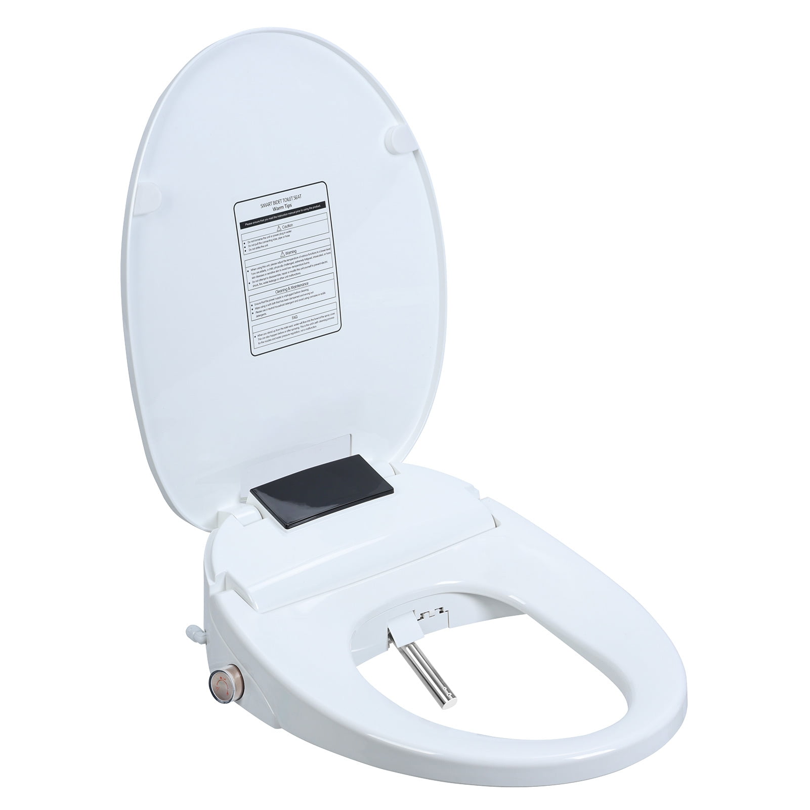 TidBay Electric Bidet Toilet Seat, Bidet Attachment for Toilet, Elongated Heated Toilet Seat with Instant Warm Water & Dryer, Self-Clean Nozzle, Automatic Flip Cover