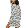 thumbnail image 2 of joogoo Highland Cow and Mountains Women's Long Sleeve Nightgown Sleepwear L, 2 of 8