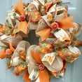 thumbnail image 4 of PPKVUFD Fall Decorations for Home - Fall Decor - 18 Inch Autumn Fairytale Pumpkin Foliage Maple Leaf Rose Wreath for Thanksgiving Halloween Farmhouse Harvest Front Door Outdoor Indoor Window Wall, 4 of 5