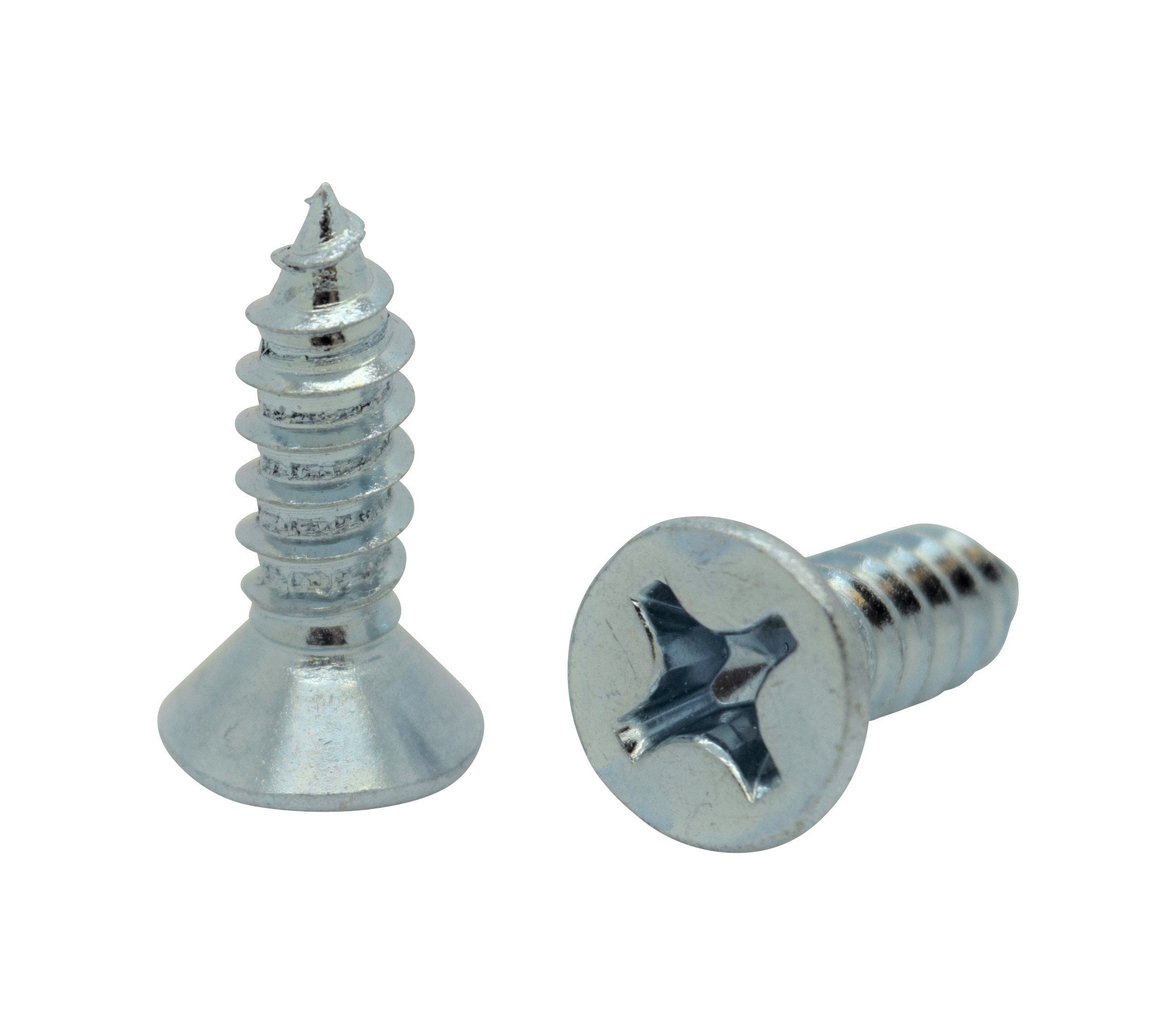 100 Qty 12 x 3/4" Flat Head Zinc Coated Phillips Head Wood Screws