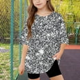 thumbnail image 4 of Shirts for Girls 10-12 Girls Round Neck Blouse Short Sleeve Shirts Girls 9-10 Floral Print Tops Blouse for Girls 8-10 reorder items, 4 of 8