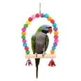 thumbnail image 2 of Parrot Swing Perch Arch Design Wood Bird Cage Swing Bird Hanging Perch with Bell, 2 of 4