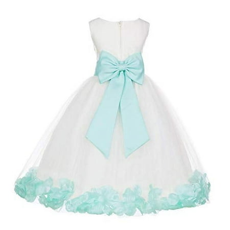 

Ekidsbridal Ivory Tulle Rose Petals Flower Girl Dresses Wedding Pageant Ball Gown Birthday Party Easter Summer 302T S