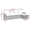 thumbnail image 2 of vidaXL 5 Piece Garden Sofa Set with Cushions Black Poly Rattan, 2 of 5