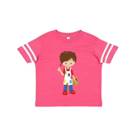 

Inktastic Cute Boy Brown Hair Painter Paint Artist Gift Toddler Boy Girl T-Shirt