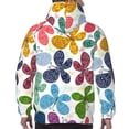 thumbnail image 7 of Naloa Colorful Butterflies Men's Casual Hooded Collar Drawstring Hoodies Pullover Sweatshirts Casual Long Sleeve Shirts-XX-Large, 7 of 7