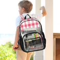 thumbnail image 7 of PVC Transparent Backpacks Clear Backpack for Travel and Outings Pink Checkered Pattern, 7 of 7