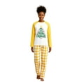 thumbnail image 2 of Family Matching Christmas Pajamas Set Letter Print Tops and Plaid Pants Holiday Pajamas Sleepwear, 2 of 10