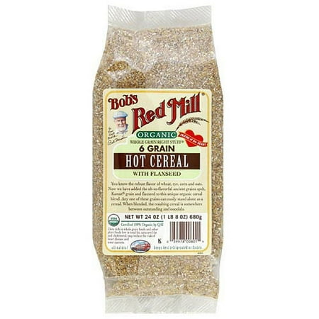 Bob's Red Mill Organic Whole Grain Right Stuff 6 Grain Hot Cereal With Flaxseed, 24 oz (Pack of 4)