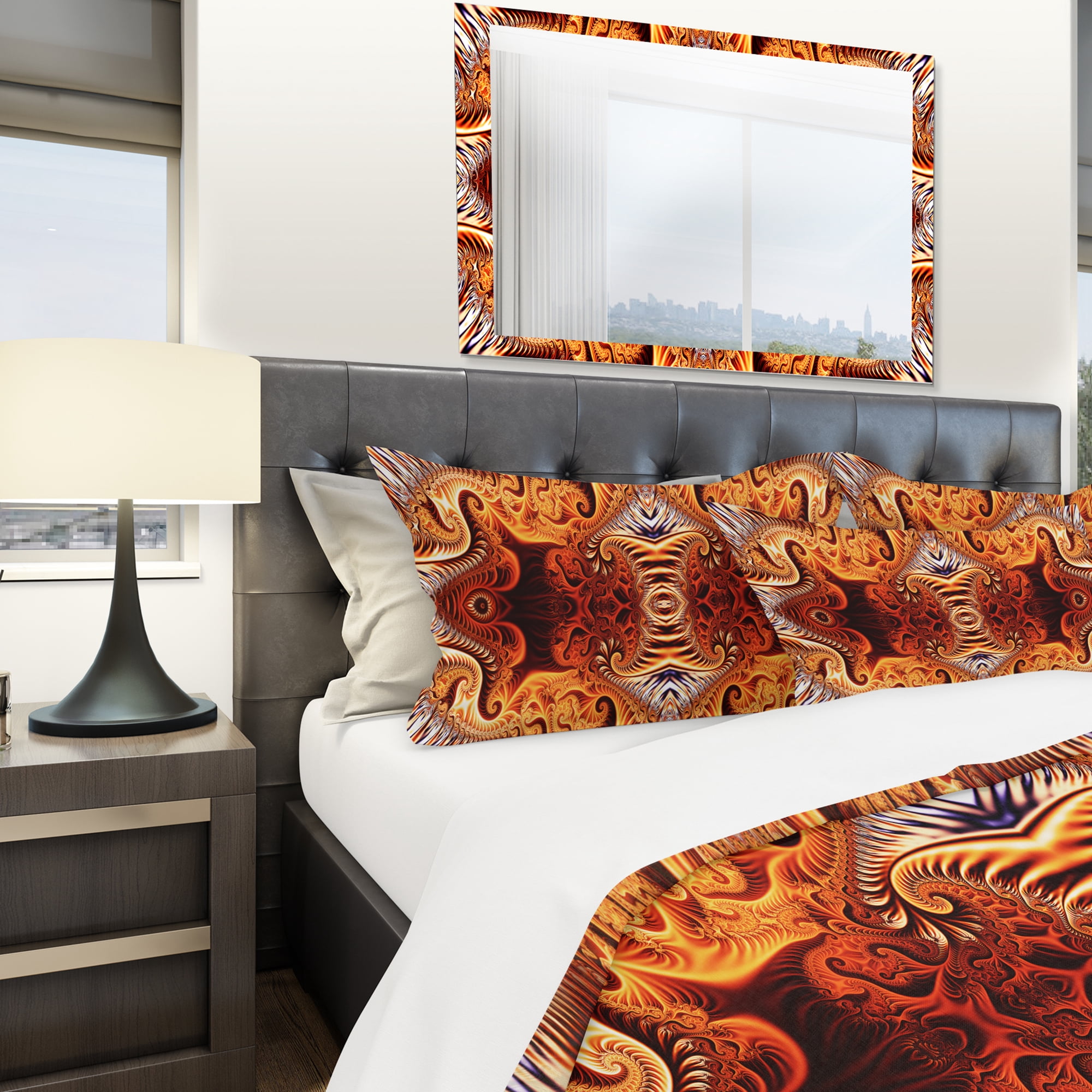 Designart 'Gold and Silver Reflection' Modern & Contemporary Duvet Cover Set