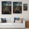 thumbnail image 4 of Designart "At Night Charlotte Cityscape art painting II" Cityscapes Print on Natural Pine Wood, 4 of 5