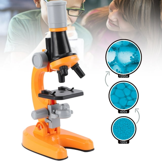 40X-1200X Microscope, 40X-1200X High Definition Microscope, for Kids Children Blue,Orange