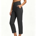 thumbnail image 5 of Ashirexll High Waisted Pants for Women Fall Fashion Golf Straight Button Closure Work Pants with Side Pockets for Outdoor, 5 of 6