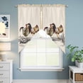 thumbnail image 6 of Rooster Farm Animal Country Kitchen Window Curtains, Swag Curtains Valance for Bedroom Living Room Bathroom, Chinese Style Plant Rod Pocket Window Treatment Curtain Block Drapes 2 Panels 28"x36", 6 of 9