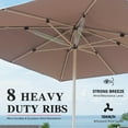 thumbnail image 3 of 9x11.5 FT Durable Rectangular Patio Umbrella with Crank Lift & Tilt, Wind Resistant Outdoor Shade for Pool/Garden/Deck, Double-Sided Grey (Base Not Included), 3 of 8