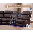 thumbnail image 4 of GOOEEN Power Reclining Sofa Brown Faux Leather Living Room Set Bluetooth Speaker, 4 of 8