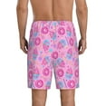 thumbnail image 2 of Balery Pink Donuts Men's Cotton Knit Pajama Shorts Waistband & Pockets,Short Pajama Pants-XX-Large, 2 of 8