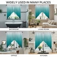 thumbnail image 3 of Teal Ombre Swag Curtains for Kitchen/Bedroom/Living Room, Contemporary Gradient Abstract Art Scalloped Curtains 63 Inch Long, Rod Pocket Window Swag Topper Curtains Valances 2 Panels Set 36"x63", 3 of 8