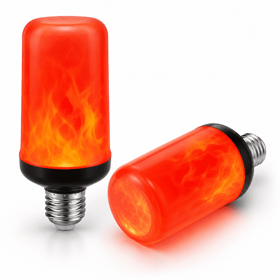 LED Flame Light Bulbs Outdoor,4 Modes Flickering Lightbulb with Upside Down Effect,E26 Base Fire Flame Lights Bulb for Halloween Porch Christmas Indoor -2 Pack