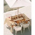 thumbnail image 3 of 54x80 Inch Outdoor Tablecloth with Umbrella Hole Zipper Rectangle Farmhouse Deer Rectangular Tablecloths Outside Waterproof Wildlife Elk Animals Rustic Orange Patio Table Cloth Cover for Picnic Party, 3 of 8