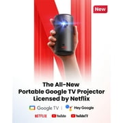 Nebula Capsule 3 GTV Projector, 1080p Smart Mini Projector with Bluetooth, WiFi, Adapter