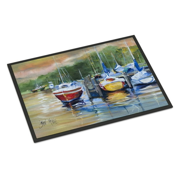Carolines Treasures JMK1086MAT Up the Creek Sailboat Door Mat Indoor Rug or Outdoor Welcome Mat 18x27 Doormat 18H X 27W