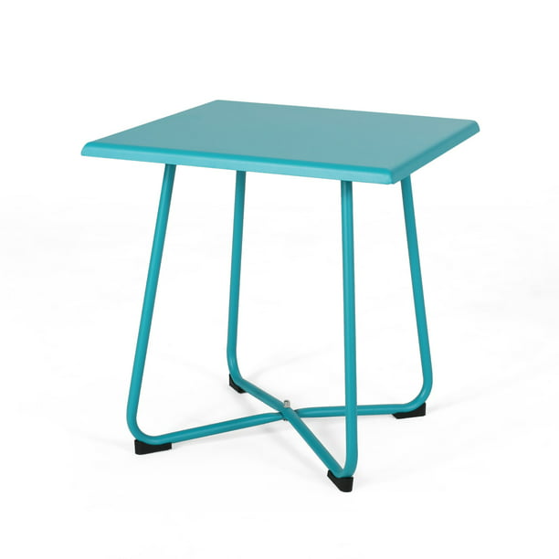 18 75 Teal Blue Contemporary Square Outdoor Patio Side Table Com - White Outdoor Patio Side Tables