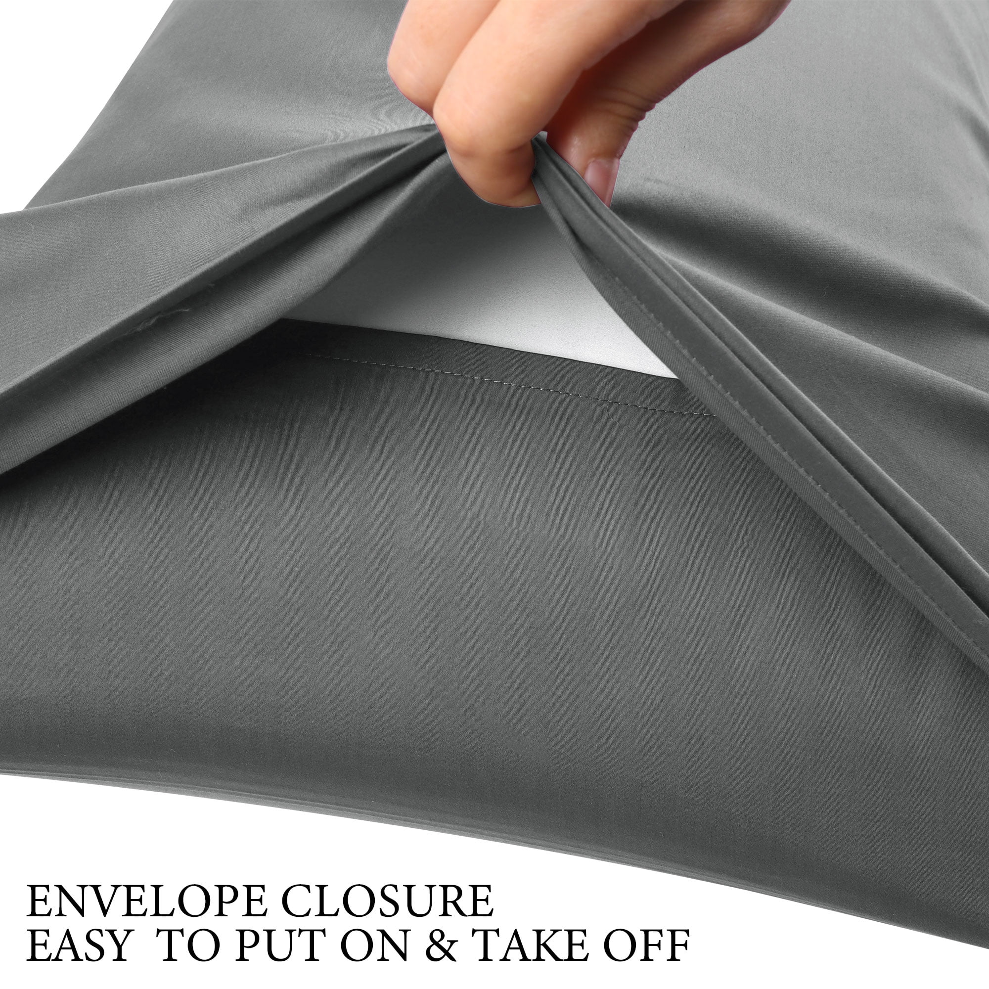 Unique Bargains Cotton Body Pillowcase Breathable Envelope Dark Gray 20"x72"