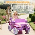 thumbnail image 6 of Okybaby 12V Kids Ride on Truck Car with Parents Remote,Electric Power Ride on Toy Car with LED Light,USB/TF Slot,Bluetooth,MP3,Ride on Truck Car for Kids Aged 3+, Pink, 6 of 6