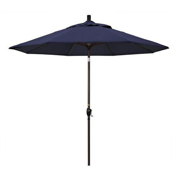 California Umbrella GSPT908117-5439 9 Pi Marché en Aluminium Parapluie Pousser l'Inclinaison - Bronze-Soleil-Marine