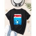 thumbnail image 1 of PAWS & Kitten Graphic Print Tee, Girls Comfy & Trendy T-shirt For Spring & Summer, Girls Clothes For Outdoors, 1 of 5
