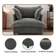 thumbnail image 4 of UIXE Cloud Accent Chair, Chenille Oversized Armchair Upholstered Reading Chair for Living Room, Modern Single Sofa Deep Seat Bedroom Lounge Chair - Dark Gray, 4 of 8